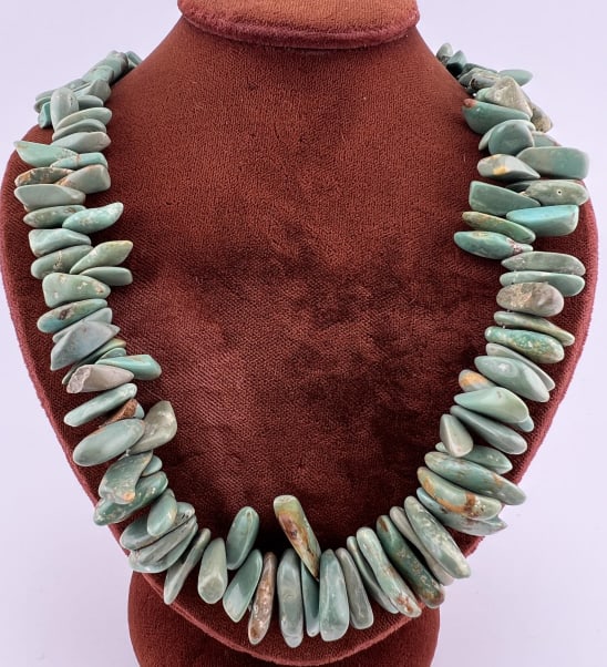Native American Sterling Clasp Turquoise Necklace (1 of 7)