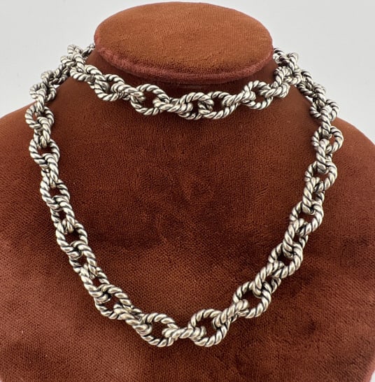 David Yurman Style Sterling Silver Necklace Chain (1 of 7)