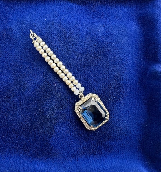 Estate 10kt White Gold Edwardian Necklace Pendant (1 of 7)