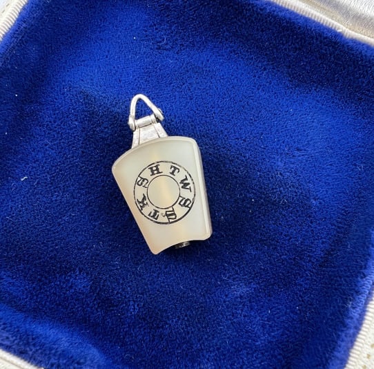 Antique Masonic Chalcedony Silver Masonic Pendant: Antique Masonic Chalcedony & Silver Masonic Necklace Pendant. Measures just over 1 inch in length.