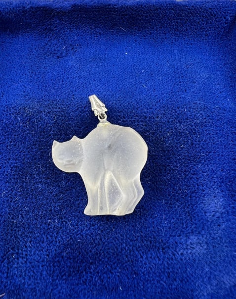 Antique 1930s Czech Glass Cat Necklace Pendant: Antique 1930s Czech Glass Cat Necklace Pendant. Measures 1 inch in length with the bail.