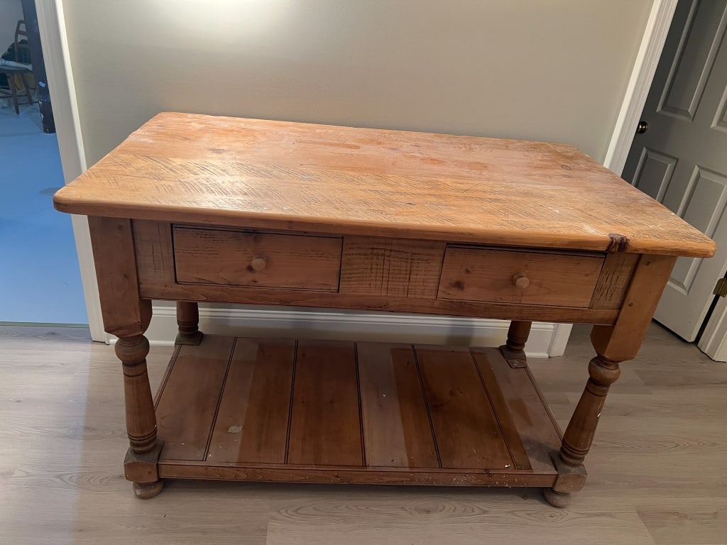 Custom Made Kitchen Island Using Antique Pine - 2