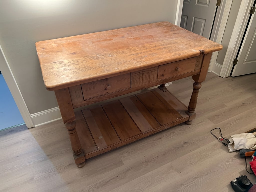 Custom Made Kitchen Island Using Antique Pine - 5