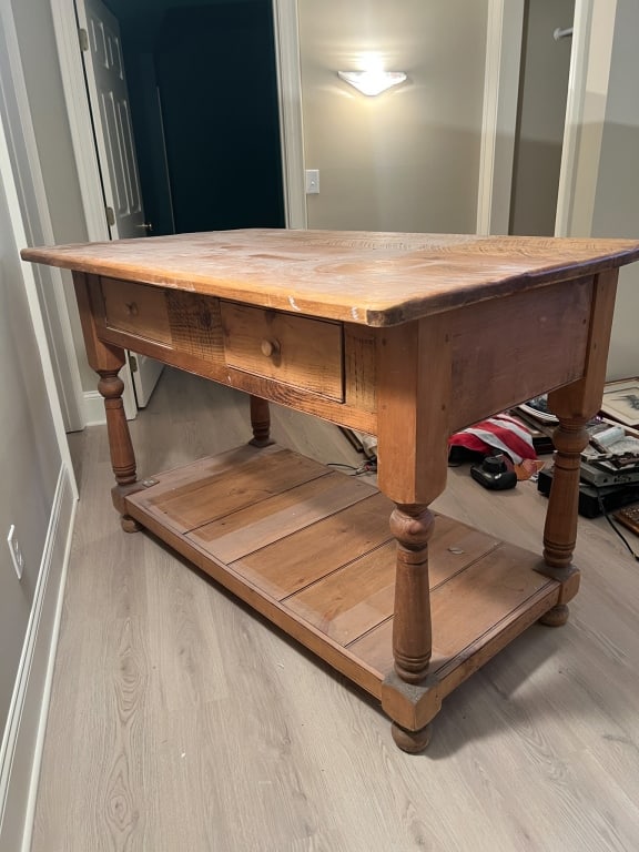 Custom Made Kitchen Island Using Antique Pine - 7