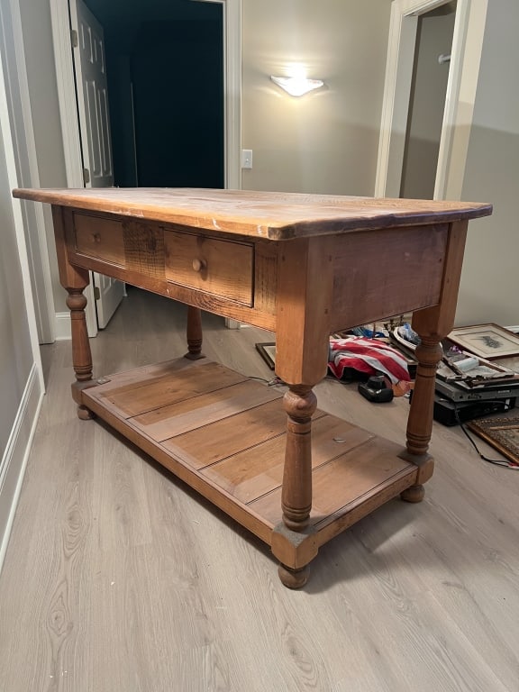 Custom Made Kitchen Island Using Antique Pine - 8