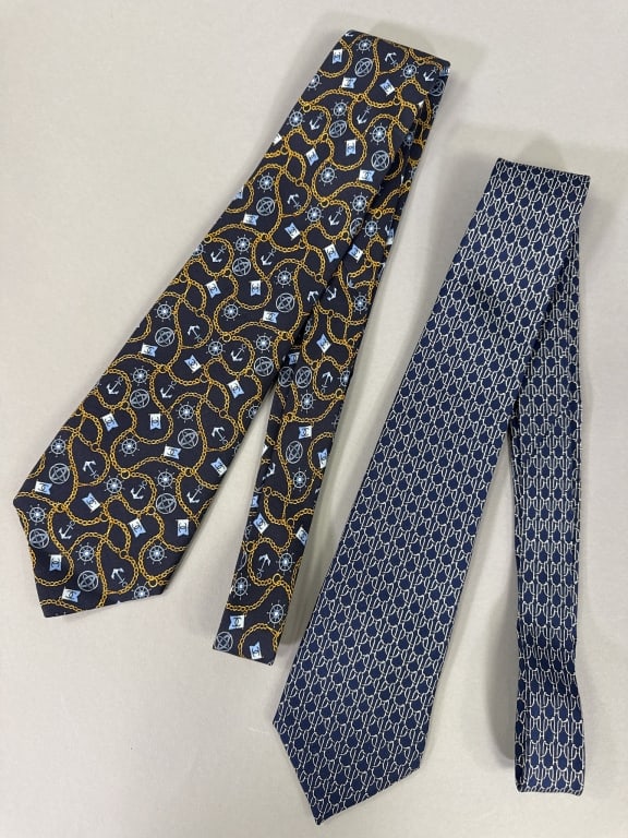 Two Vintage Chanel & Hermes Men's Neck Ties (1 of 11)