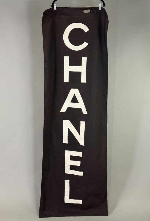 Vintage 1970s Chanel Paris Logo Advertising Banner (1 of 8)