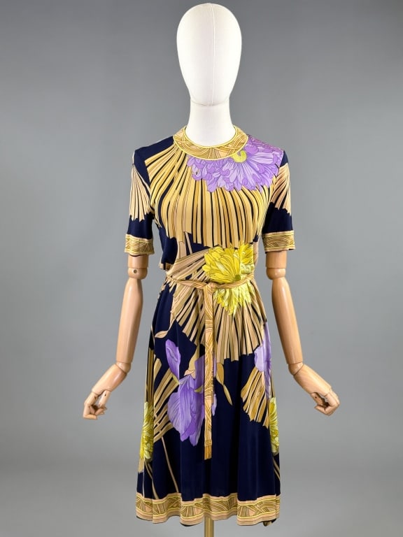 Vintage 1960s Leonard Paris Floral Knit Dress (1 of 11)