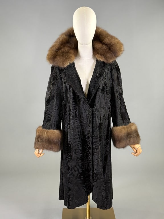 Vintage 1960s Astrakhan Sable Fur Jacket Coat (1 of 12)