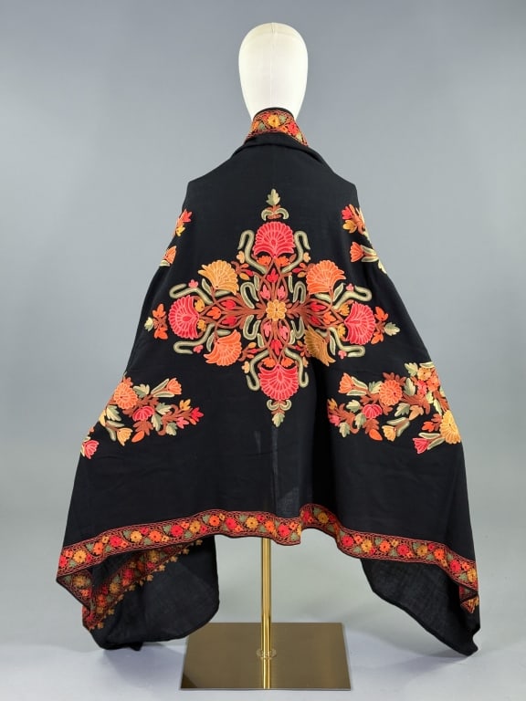 Vintage Floral Embroidered Kashmir Shawl Wrap (1 of 10)