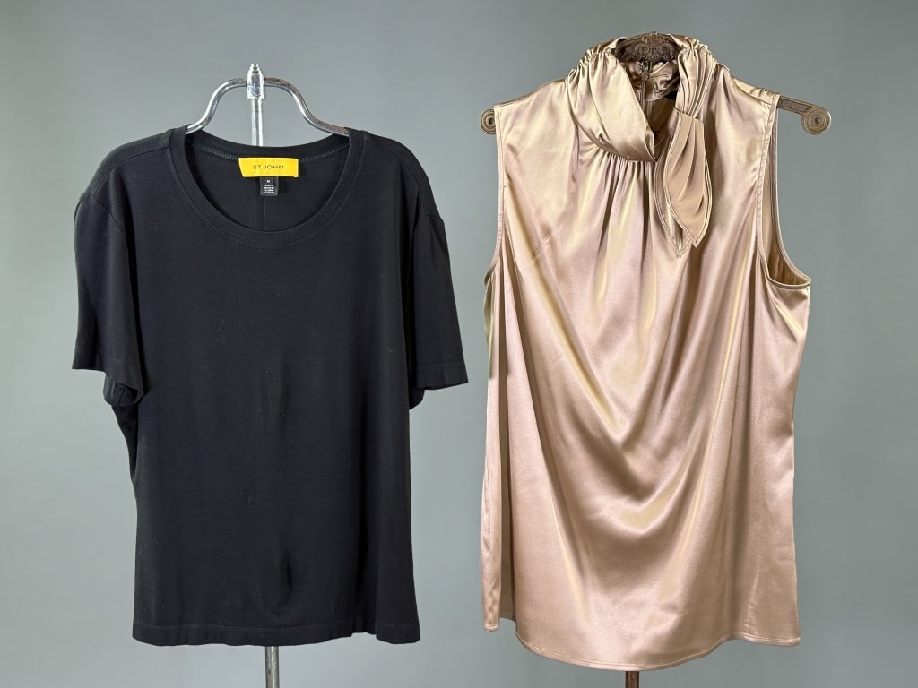 Collection St. John Satin Blouse & Cotton T-Shirt (1 of 7)