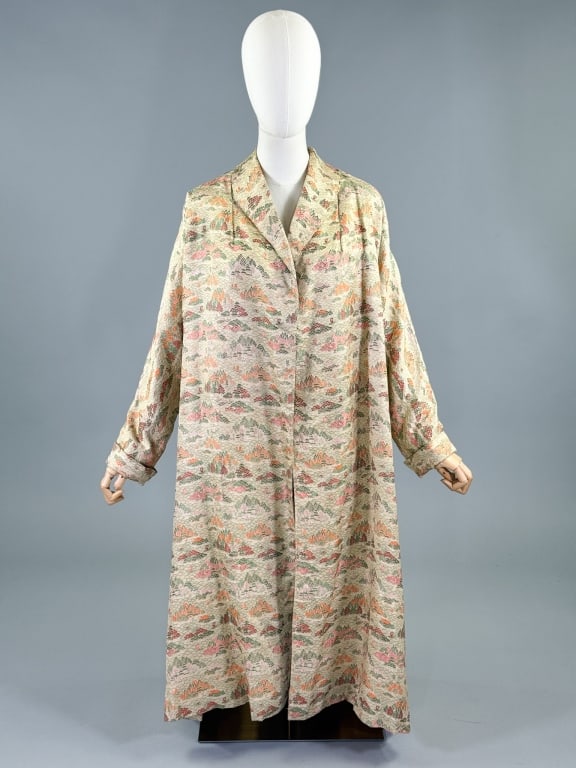 Vintage 1940s Brocade Japanese Robe Duster Jacket (1 of 7)