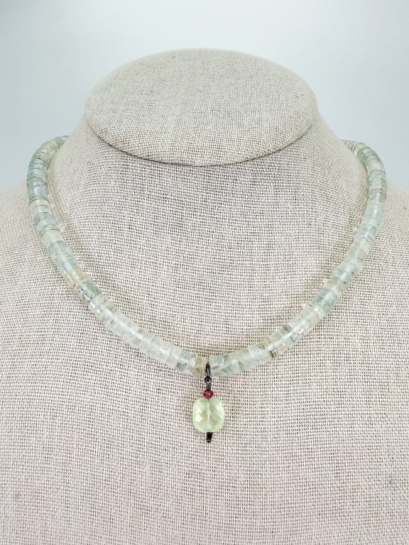 Vintage Sterling & Moonstone Bead Necklace (1 of 9)