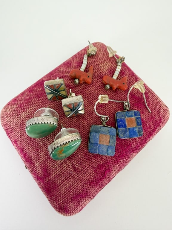 Collection of Native American Sterling Earrings (1 of 10)