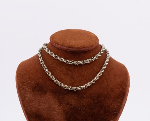 Vintage Sterling Silver Rope Twist Necklace Chain (1 of 10)