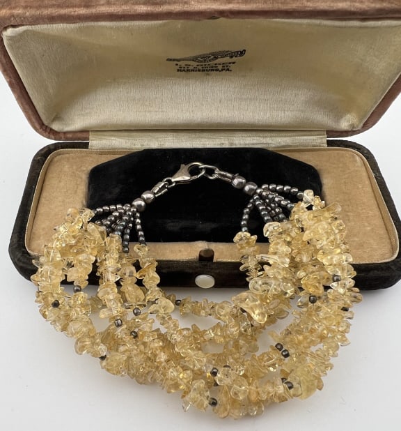 Sterling Silver Peridot Bead Multi Strand Bracelet (1 of 8)