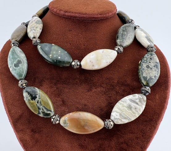 Native American Style Sterling & Jasper Necklace (1 of 7)