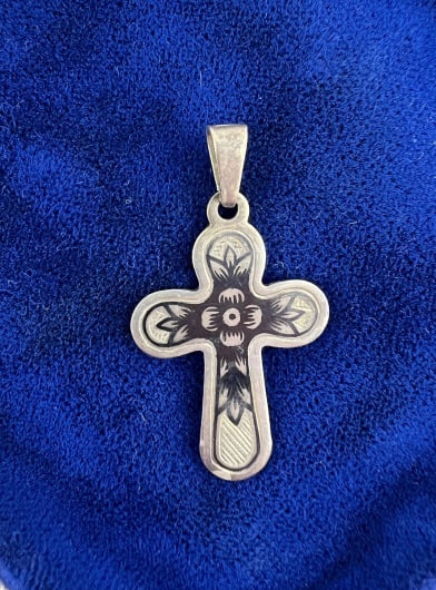 Antique Russian Silver Niello Cross Pendant (1 of 6)