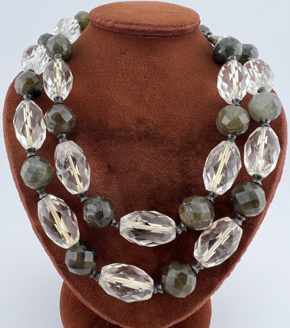Rock Crystal & Labradorite Bead Necklace Strand (1 of 9)
