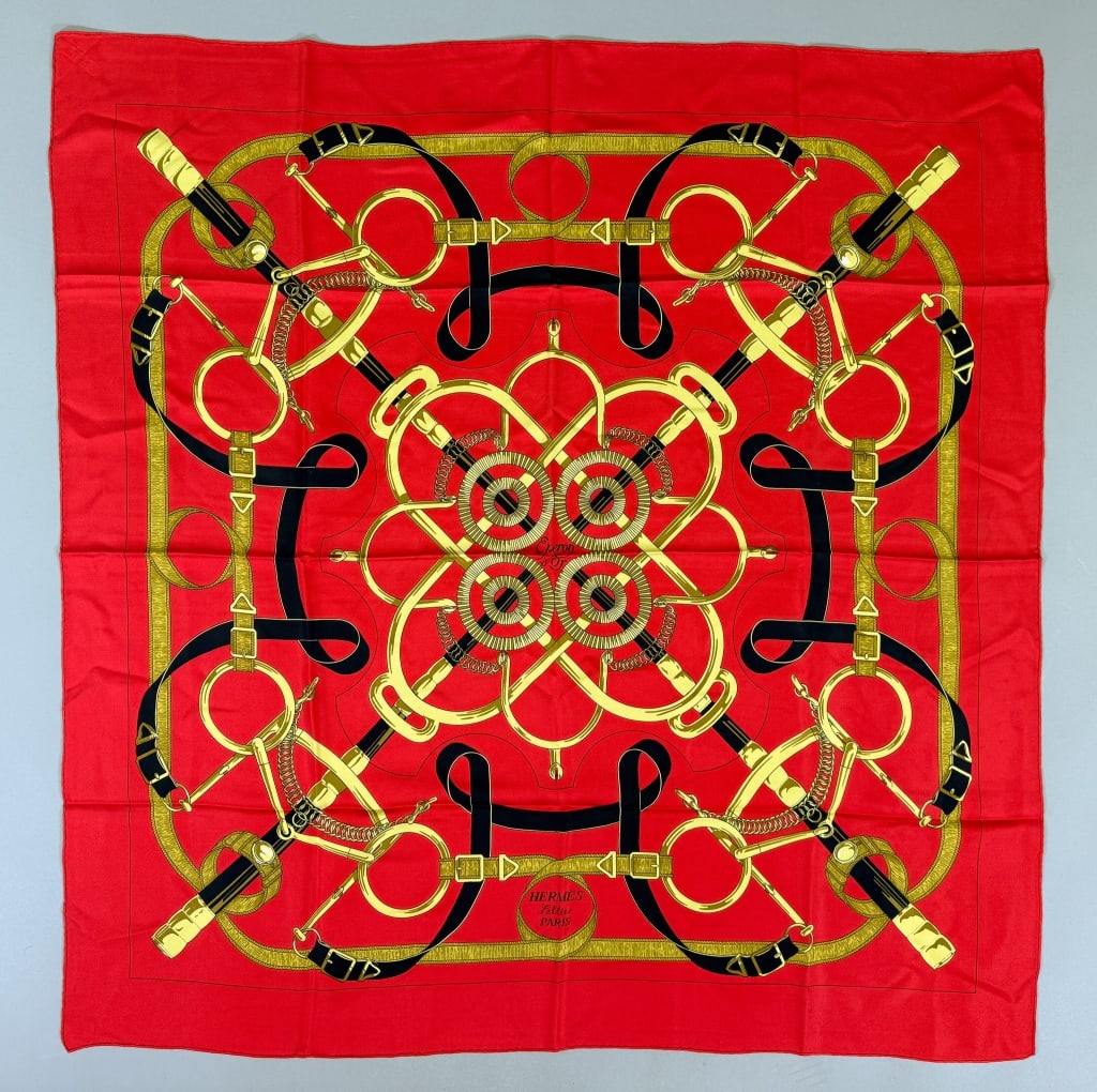 Vintage Hermes Eperon d'Or Silk Carre 90 Scarf (1 of 8)