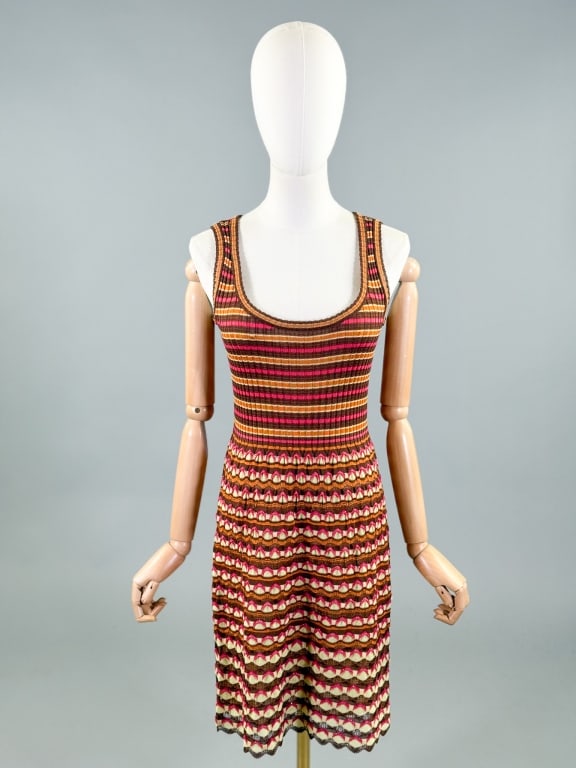 Vintage 2000s Missoni Stripe Rib Knit Dress (1 of 8)