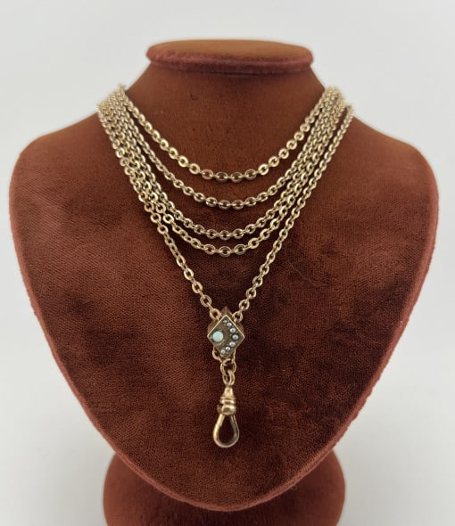 Antique 19th C 10kt Gold Slide Chain Necklace (1 of 7)