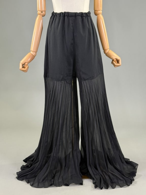 Vintage 1970s Pleated Chiffon Palazzo Pants (1 of 6)