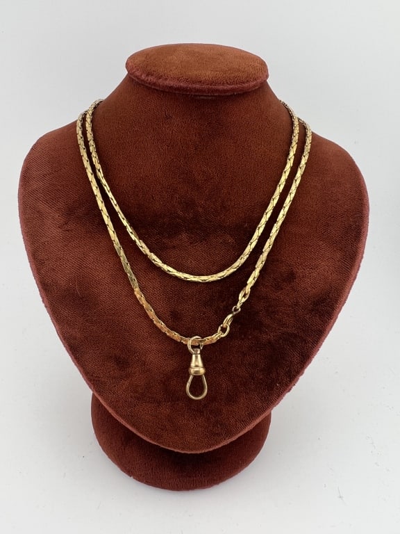 Estate Gold Filled Necklace Chain w Dog Clip (1 of 7)