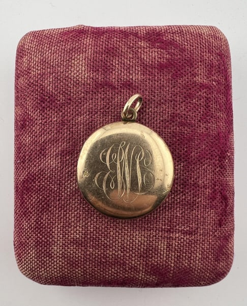 Antique Gold Filled Monogrammed Locket Pendant (1 of 5)