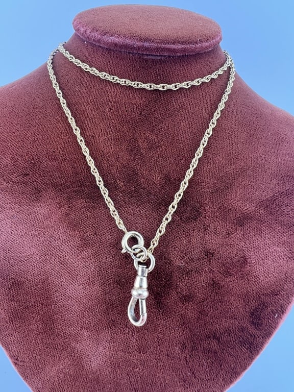 Gold Filled Rope Chain Necklace w Dog Clip: Gold Filled Rope Chain Necklace w Dog Clip for Pendants / Charms. Chain measures 18 inches in length.