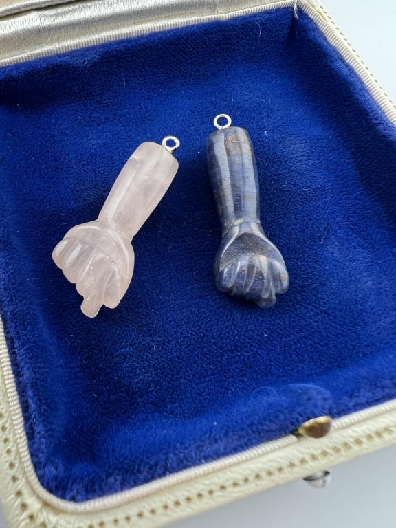Two Hand Carved Hardstone Figa Necklace Pendants (1 of 6)