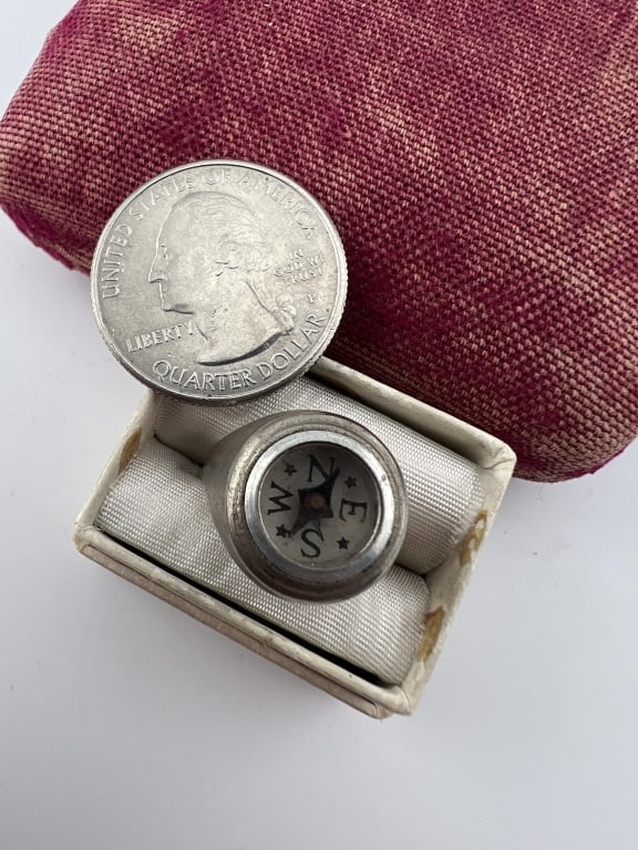 Vintage Working Compass Ring in Adjustable Size - 3