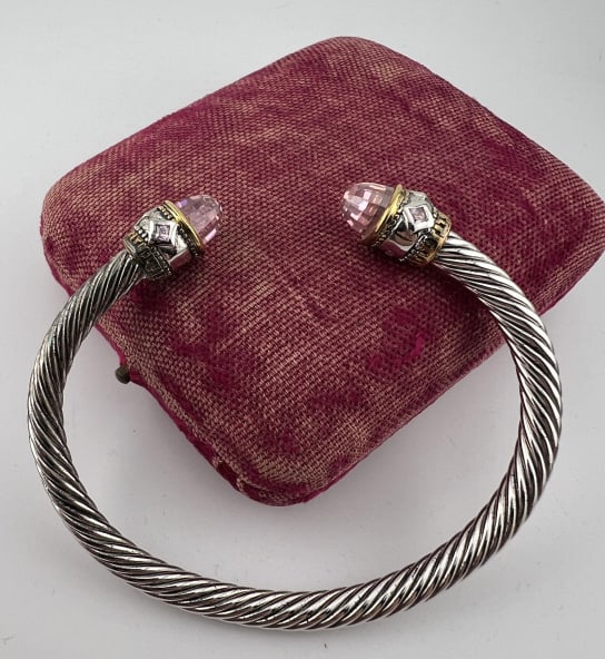 Sterling Silver David Yurman Style Cuff Bracelet (1 of 6)