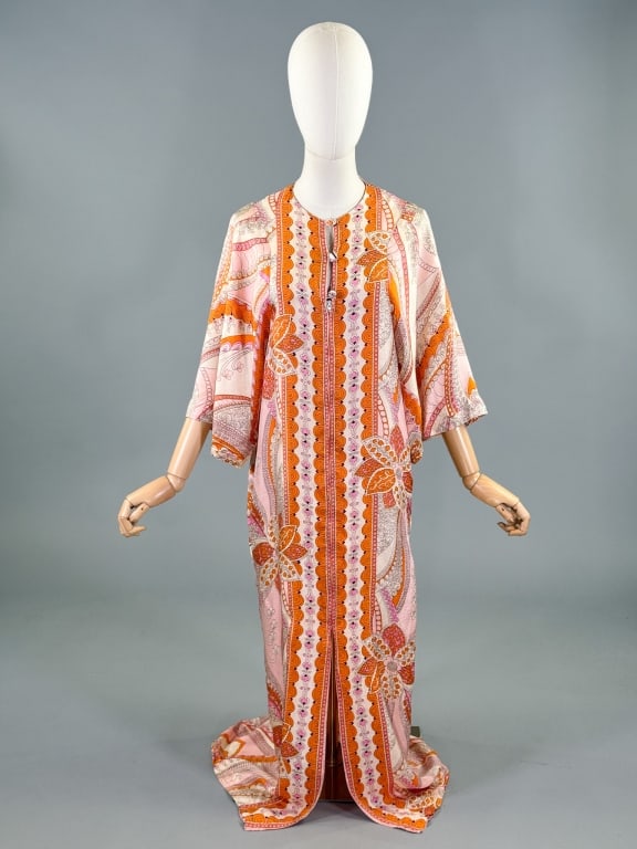 Vintage 1960s Julius Lonschein Print Lounge Dress (1 of 12)