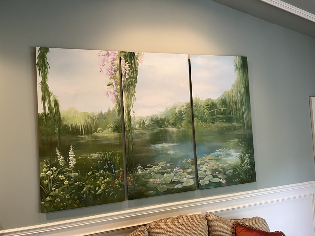Custom Made Three Panel Impressionist Paintings - 2