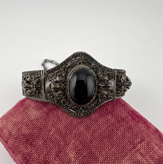 Antique Chinese Silver Articulated Panel Bracelet (1 of 9)