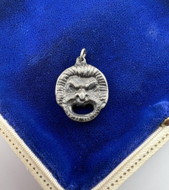 Antique Italian 800 Silver Figural Mask Pendant (1 of 4)