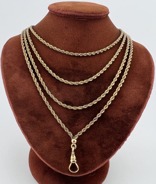 Antique 19th C Gold Filled Watch Chain Necklace (1 of 6)