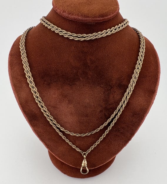 Antique 19th C Gold Filled Watch Chain Necklace (1 of 5)