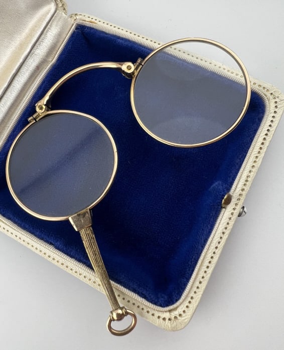 Antique Gold Filled Lorgnette Magnifier Pendant (1 of 7)
