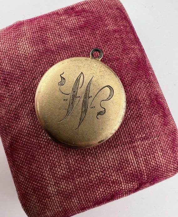Antique Gold Filled Monogram Locket Pendant (1 of 6)
