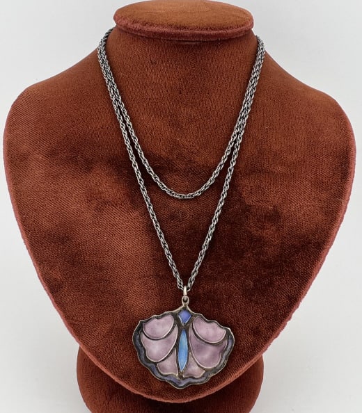 Antique Art Nouveau Sterling & Enamel Necklace (1 of 8)