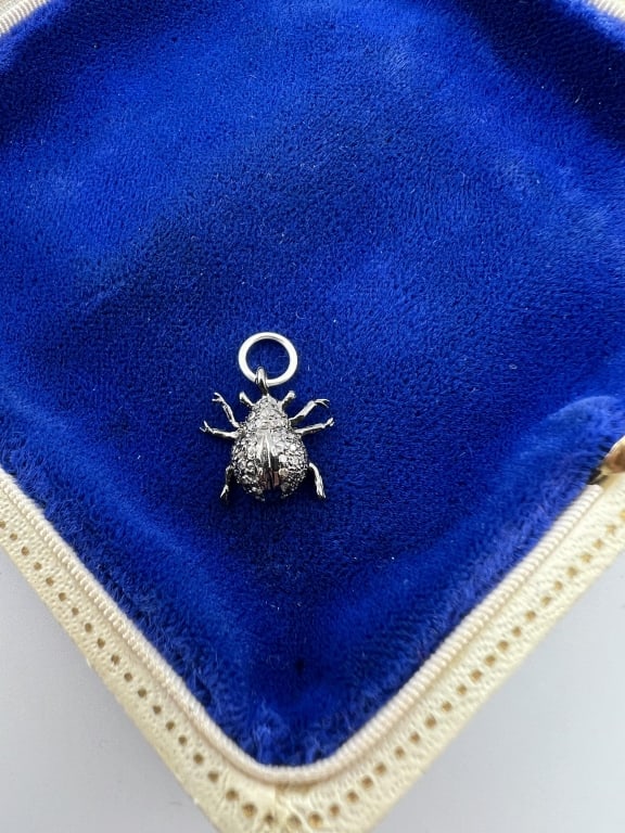 Sterling Silver Pave Diamond Insect Charm Pendant (1 of 5)