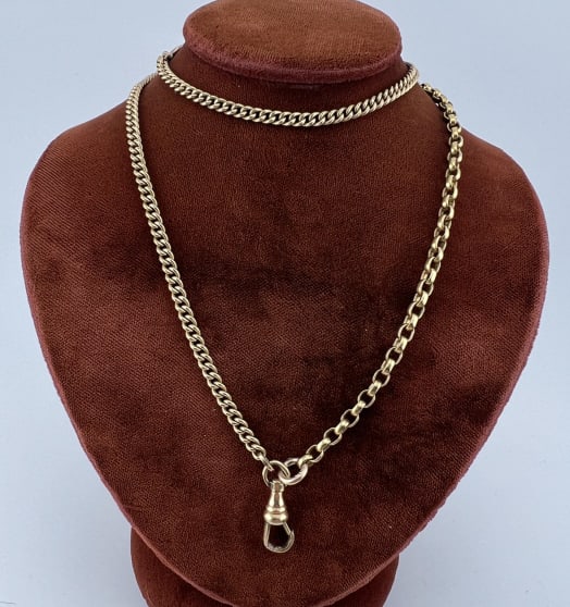 Antique Yellow Gold Filled Watch Chain Necklace (1 of 7)