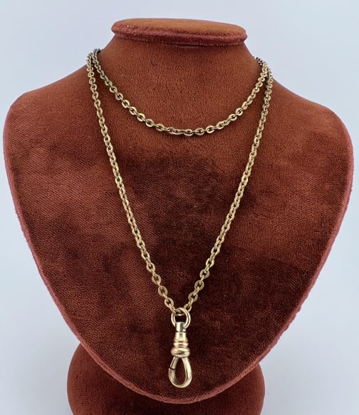 Antique 19th C Gold Filled Chain W Dog Clip (1 of 6)