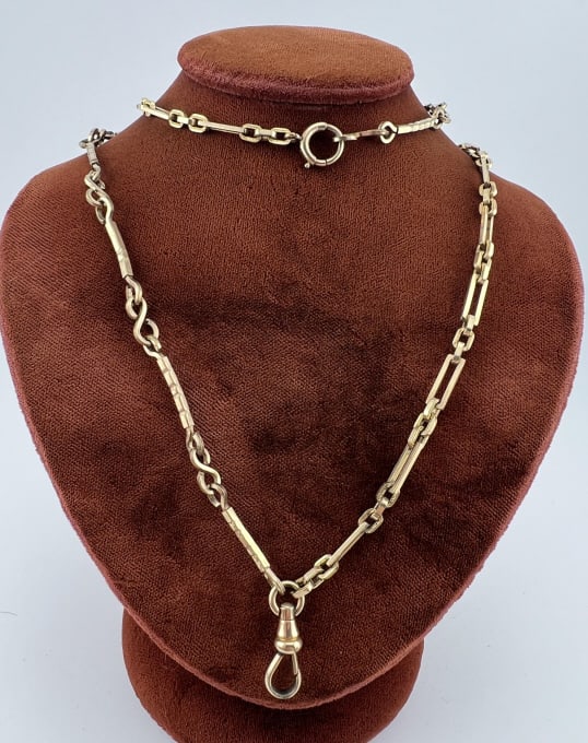 Antique Yellow Gold Filled Watch Chain Necklace (1 of 5)
