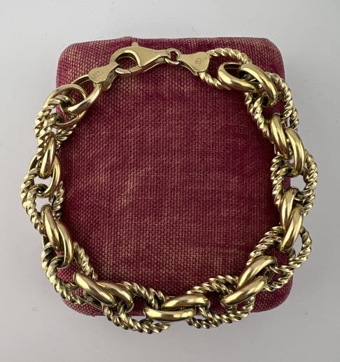 Italian Gold Over Sterling Silver Bracelet (1 of 6)