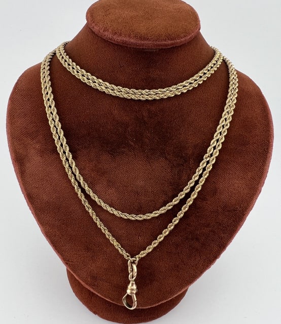 Antique C 1902 Gold Filled Watch Chain Necklace (1 of 8)