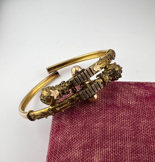 Antique 19th C Victorian Gold Fill Bypass Bracelet (1 of 7)