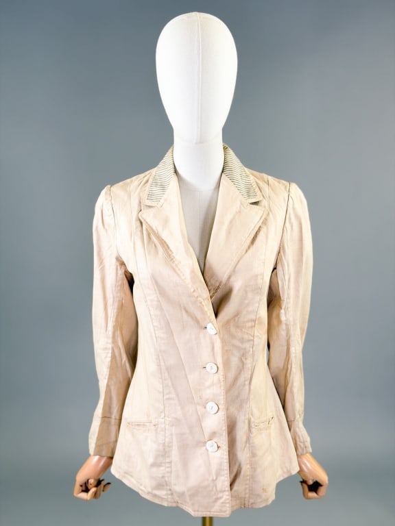 Antique Edwardian 1900s Linen Walking Jacket (1 of 11)